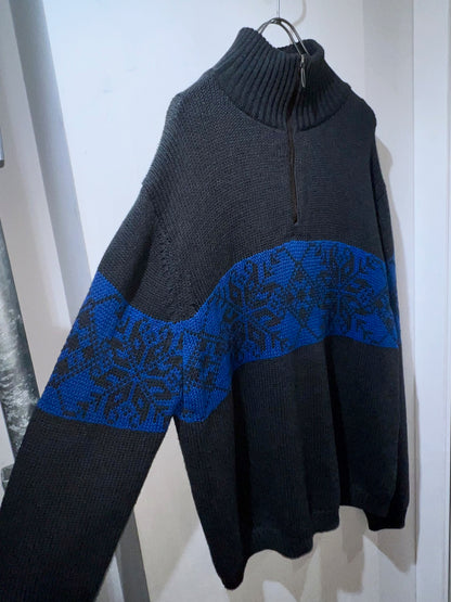 Vintage Quarter Zip Nordic Knit