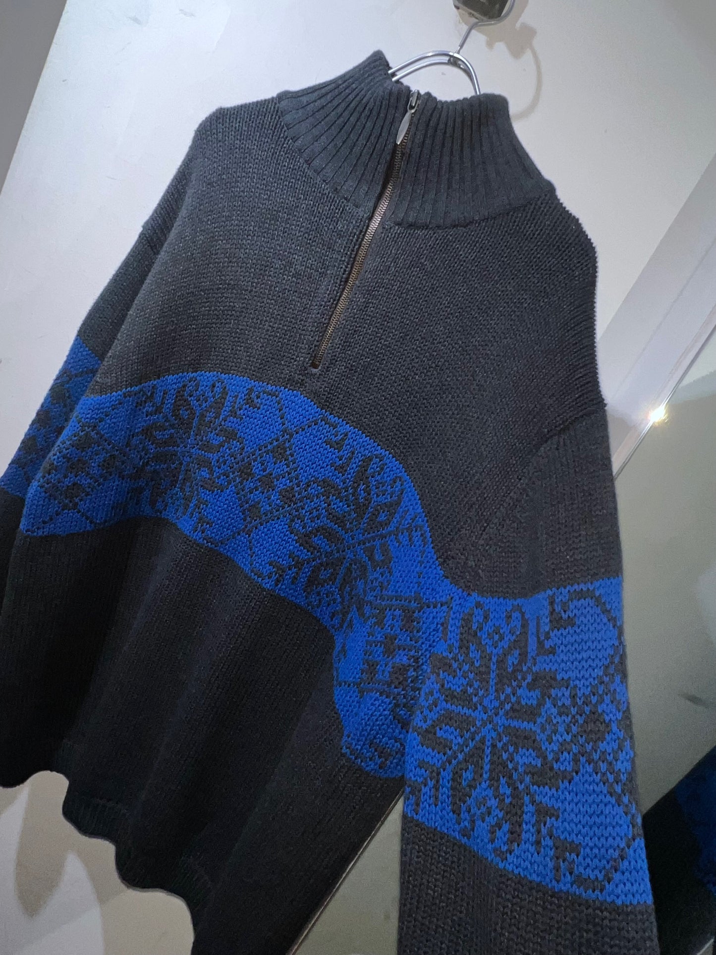 Vintage Quarter Zip Nordic Knit