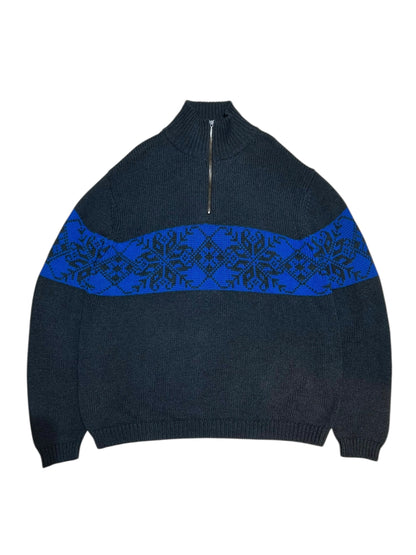 Vintage Quarter Zip Nordic Knit