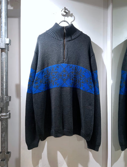 Vintage Quarter Zip Nordic Knit
