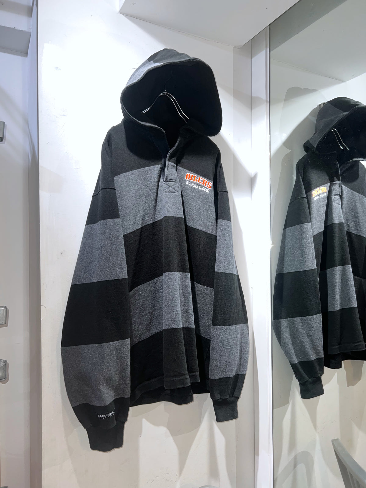Old Barbarian Hooded Rugby Shirt