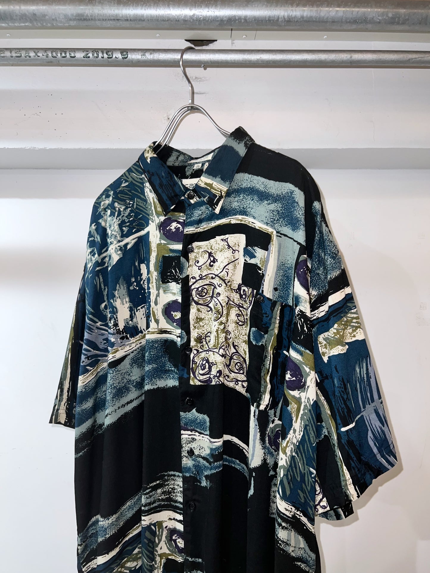 Old Rayon Abstract Shirrt