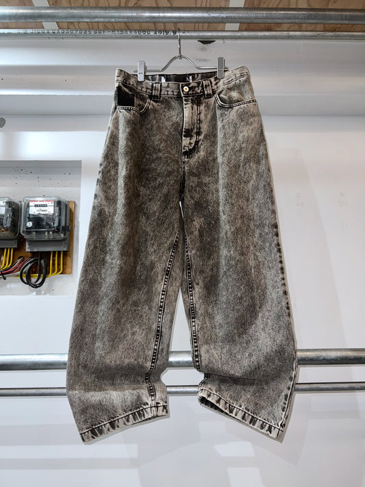 Acid Wash Semi-baggy Denim Pants