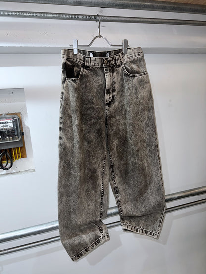 Acid Wash Semi-baggy Denim Pants