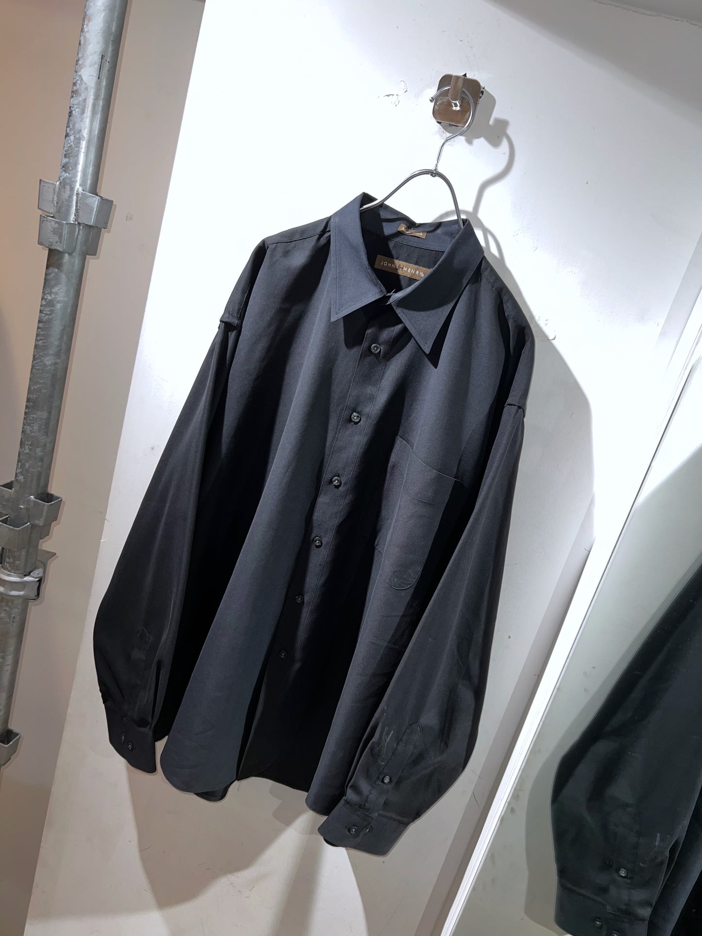 John Henry Black Microfiber Shirt