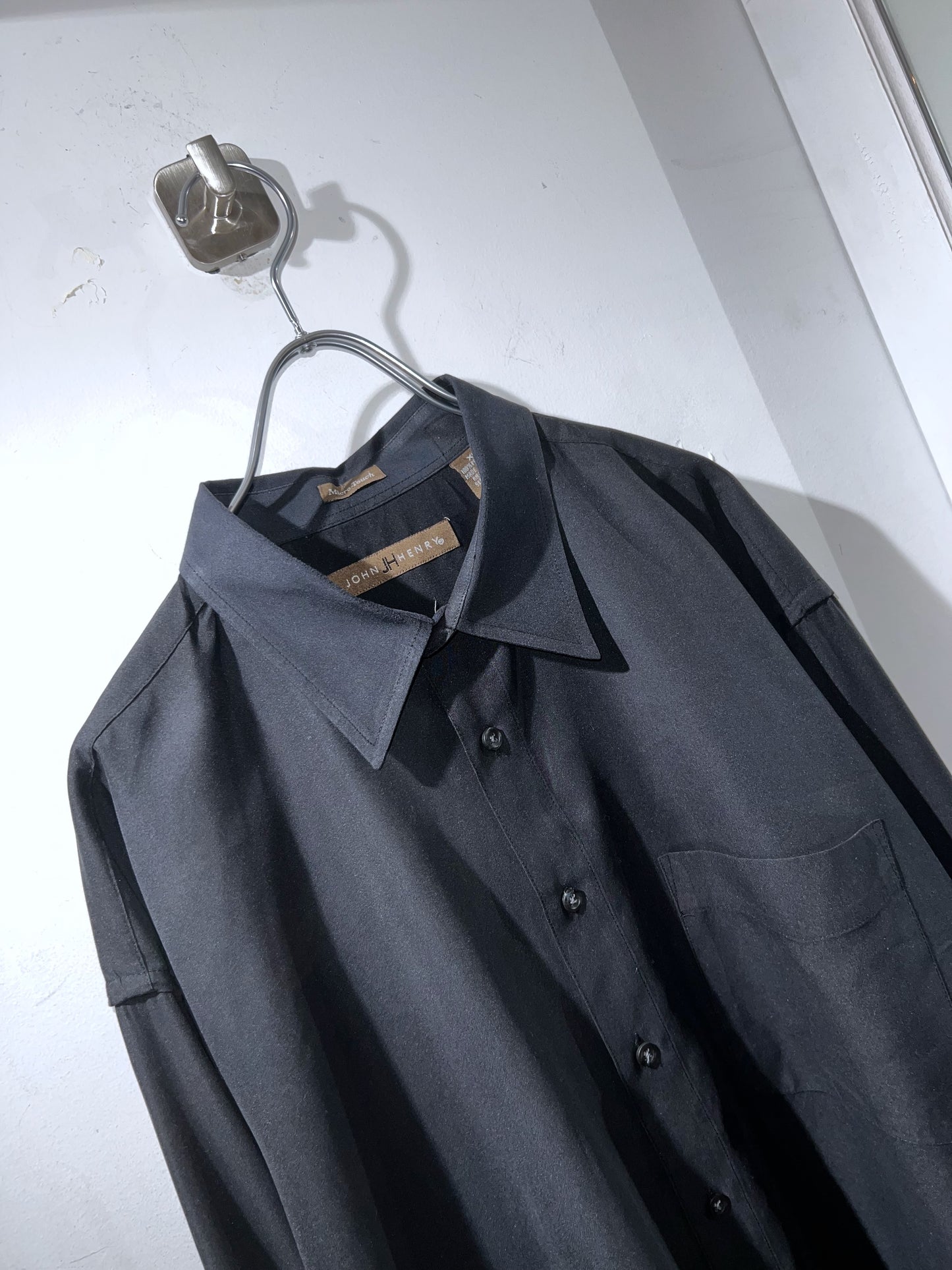 John Henry Black Microfiber Shirt