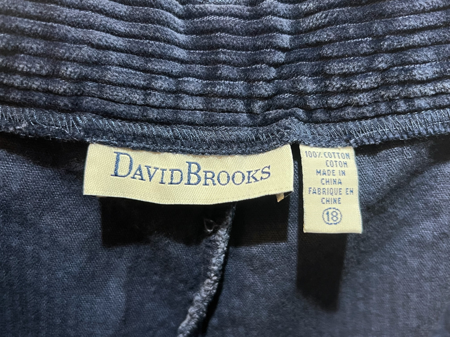 00's Deep Blue Wide Cord Trousers