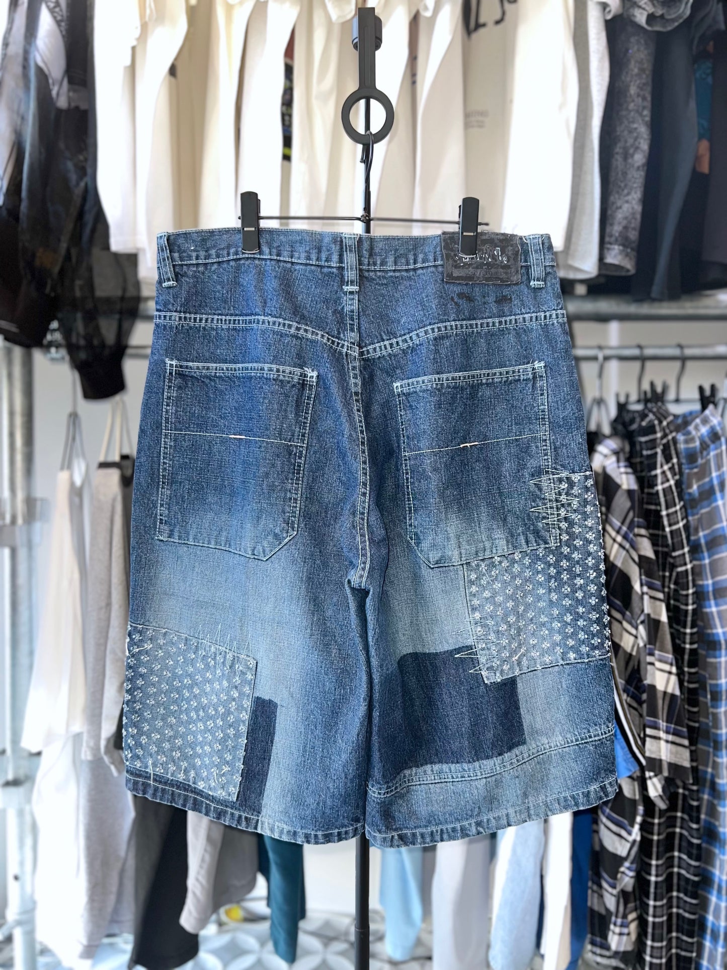 SOUTHPOLE Patchwork Denim Shorts