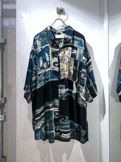 Old Rayon Abstract Shirrt