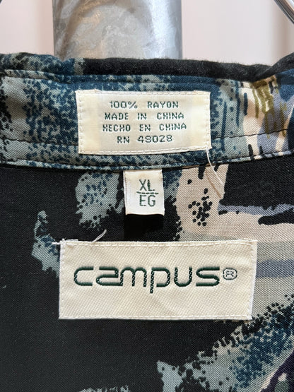 Old Rayon Abstract Shirrt