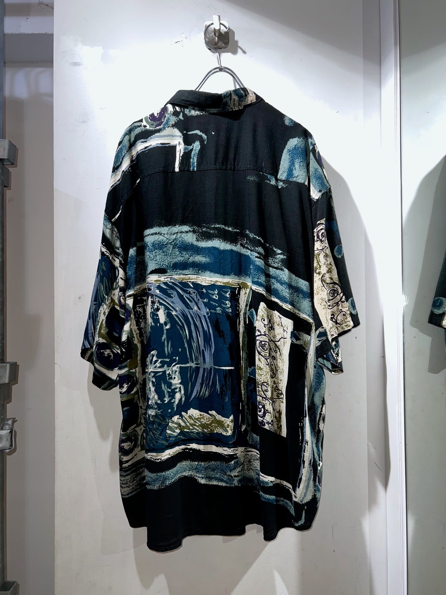 Old Rayon Abstract Shirrt
