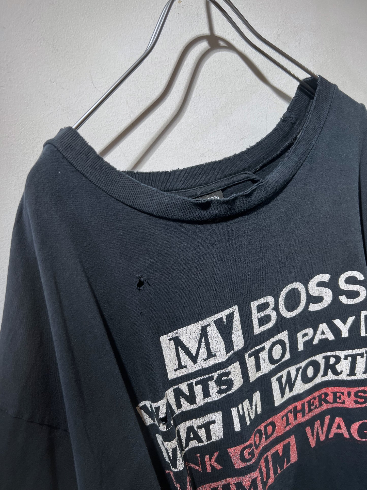 00s Plus Sized Message Printed T-shirt