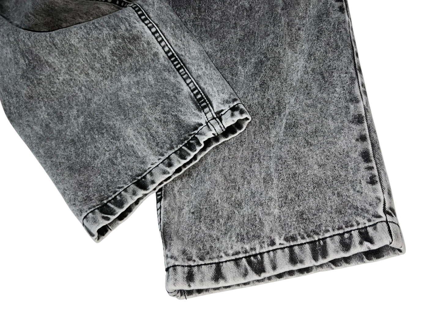 Acid Wash Semi-baggy Denim Pants