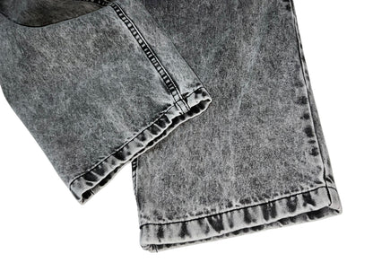 Acid Wash Semi-baggy Denim Pants