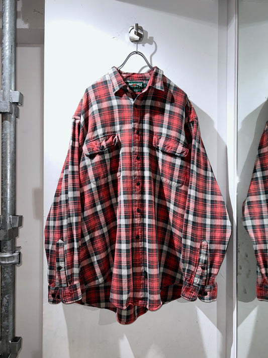 American Eagle Sepia Red Cotton Plaid Shirt