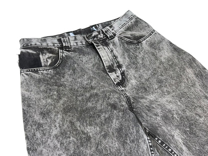 Acid Wash Semi-baggy Denim Pants