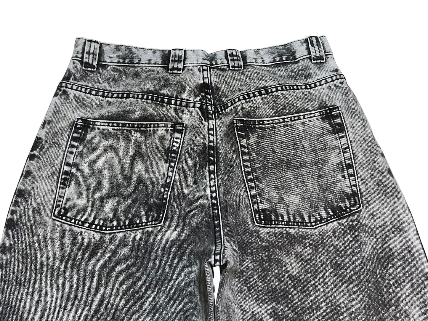 Acid Wash Semi-baggy Denim Pants