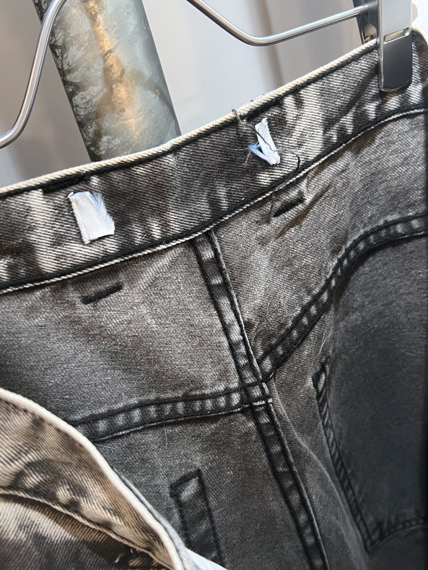 Acid Wash Semi-baggy Denim Pants
