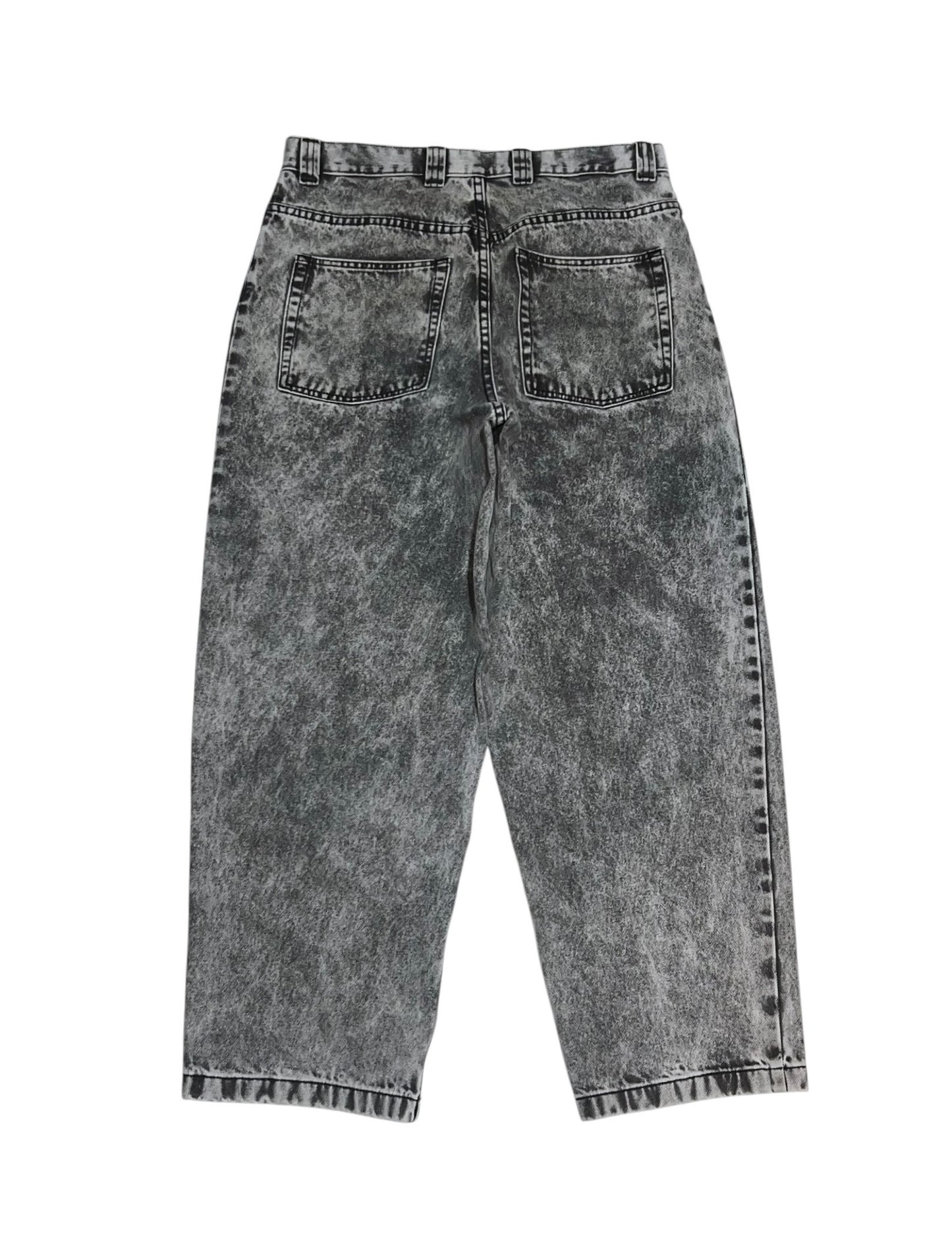 Acid Wash Semi-baggy Denim Pants