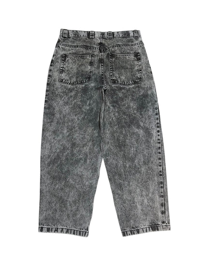 Acid Wash Semi-baggy Denim Pants