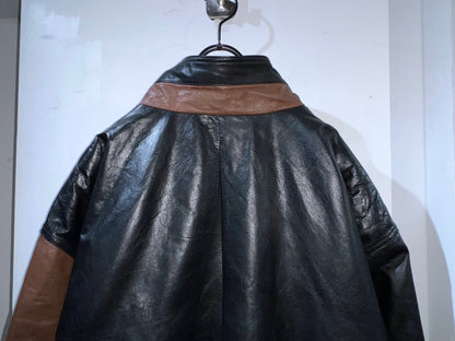 Perry Ellis AMERICA 90's Vintage Leather Bomber Jacket