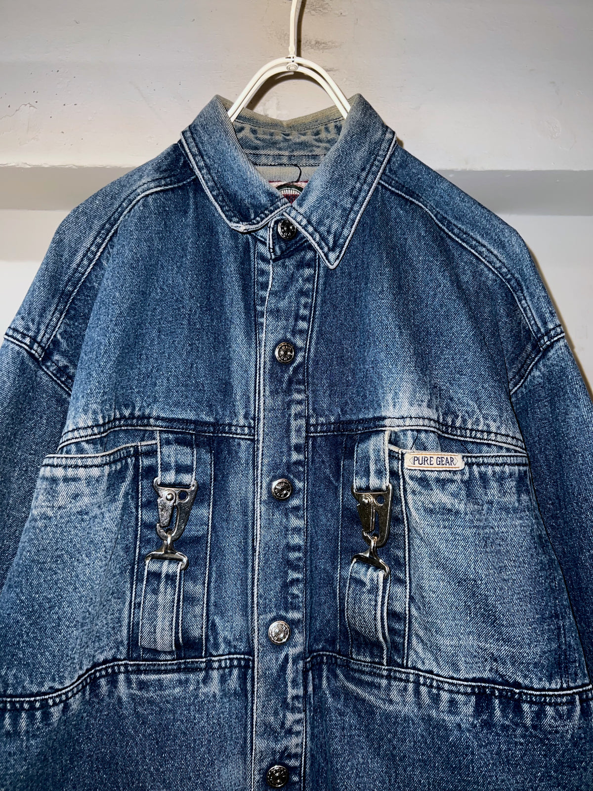 90s Pure Gear Heavyweight Gimmick Denim Shirt Jacket