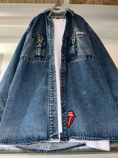 90s Pure Gear Heavyweight Gimmick Denim Shirt Jacket