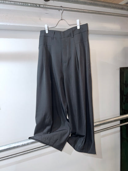 Grey 12 Tuck Balloon Slacks