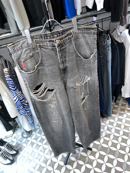 00s C'est Toi Loose Straight Distressed Denim Pants