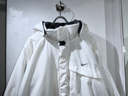 00s Nike White Grey Insulated Hooded Jacket