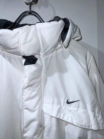 00s Nike White Grey Insulated Hooded Jacket