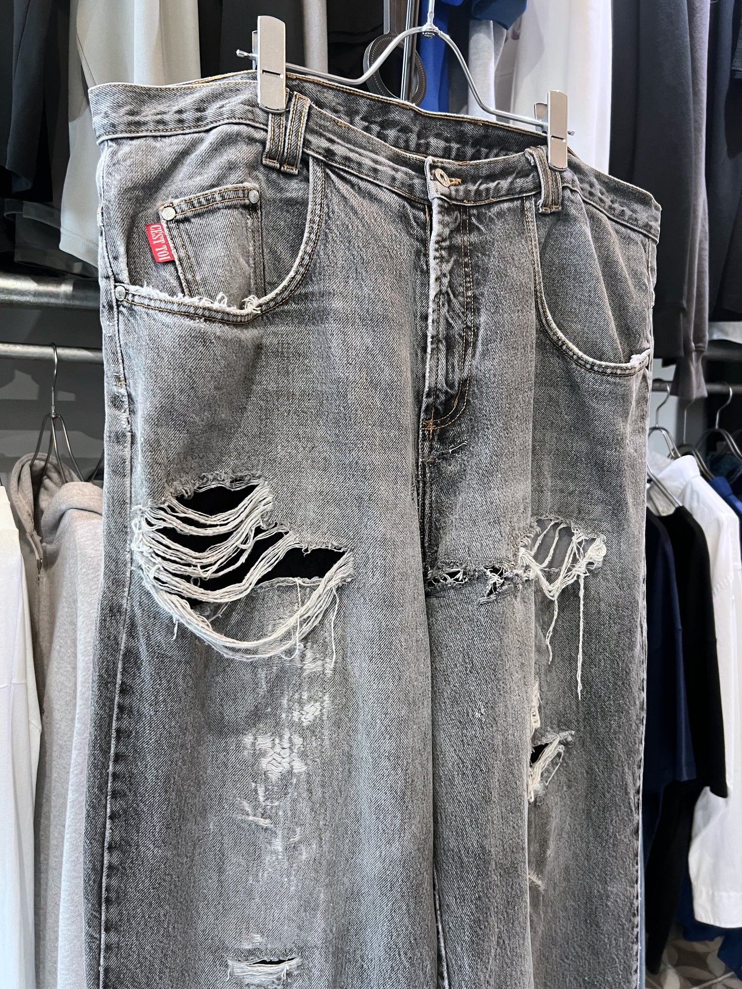 00s C'est Toi Loose Straight Distressed Denim Pants