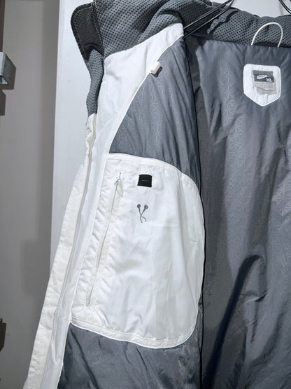 00s Nike White Grey Insulated Hooded Jacket