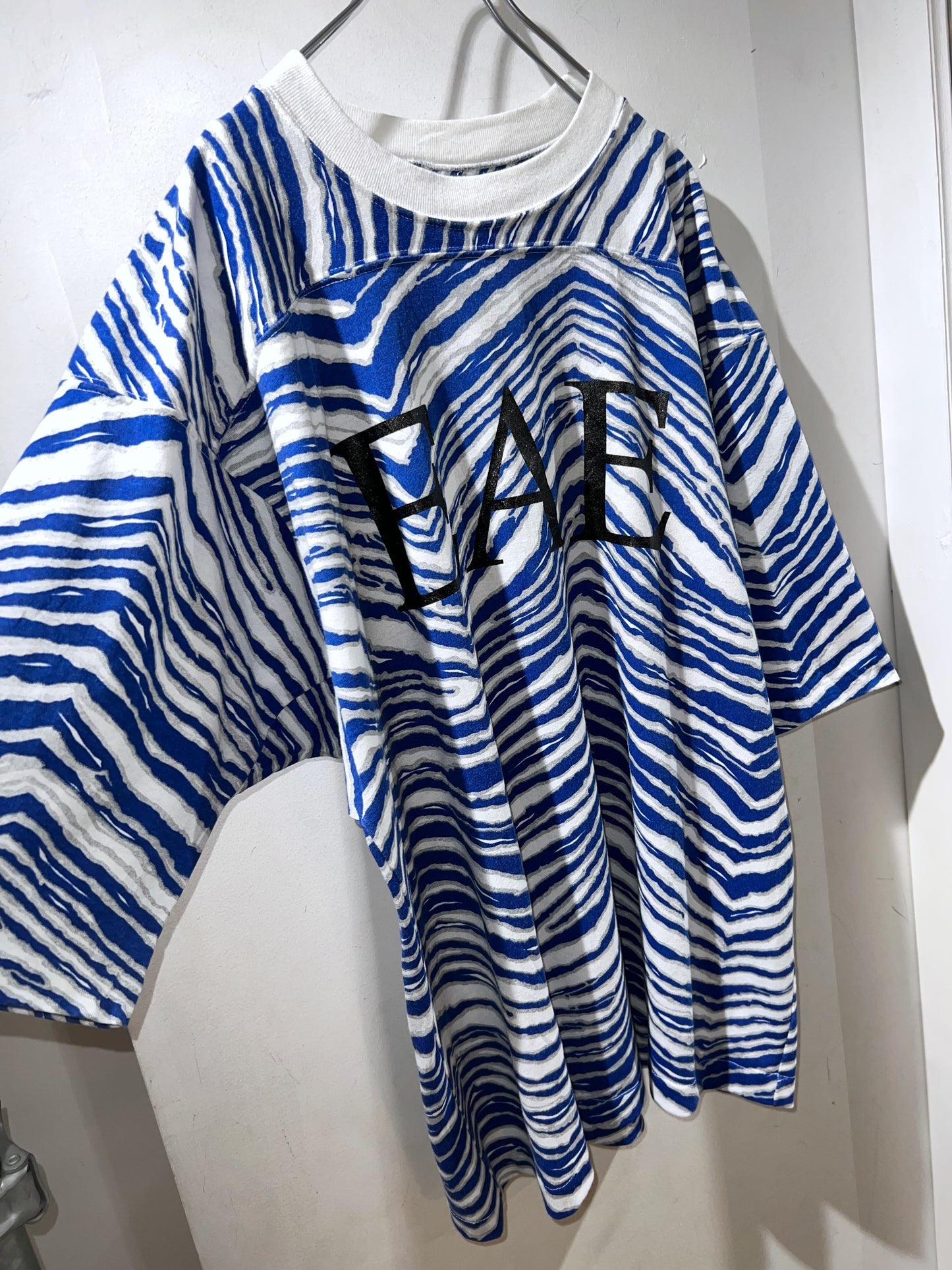 Blue Zebra Football Tee