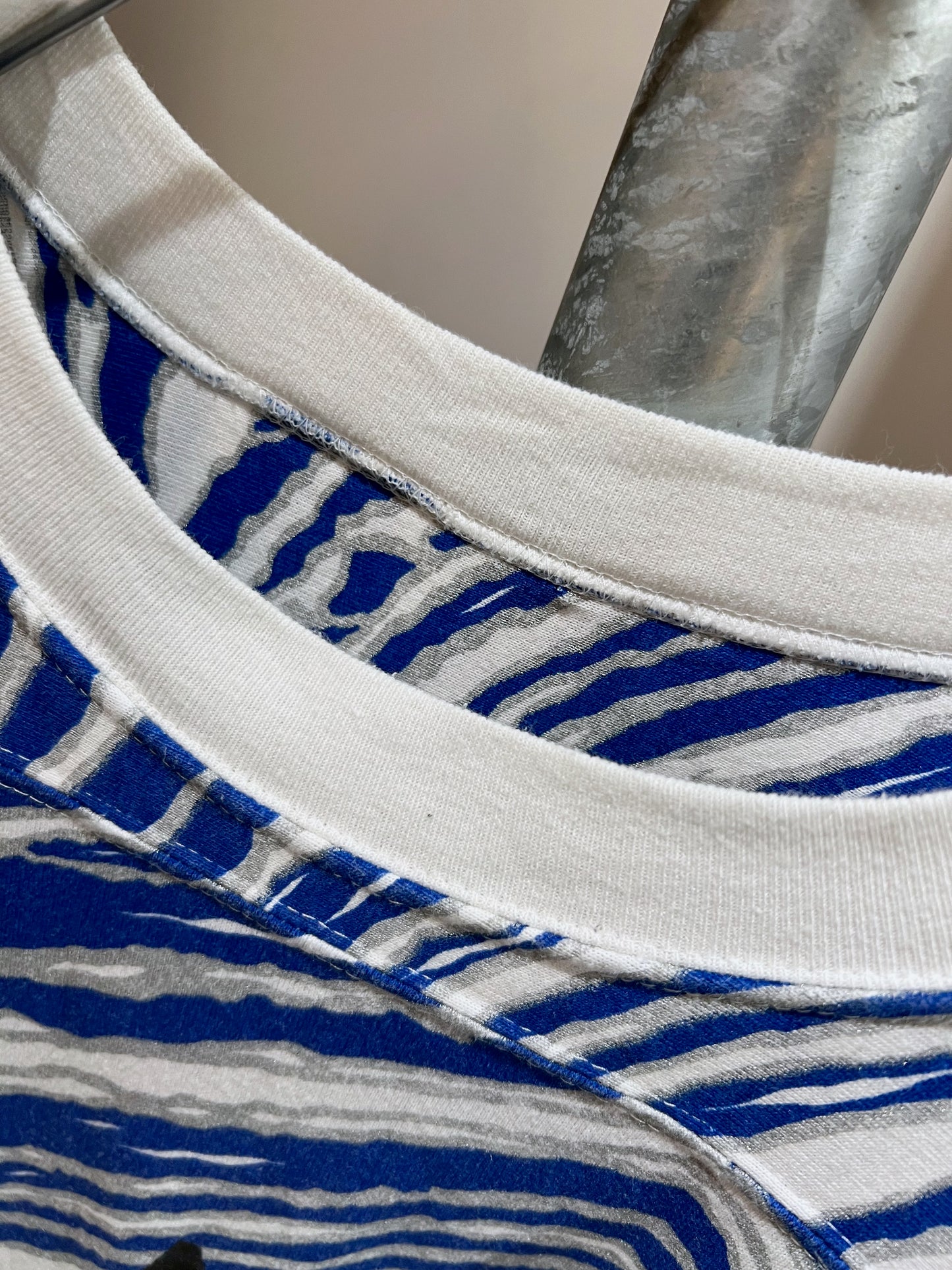 Blue Zebra Football Tee