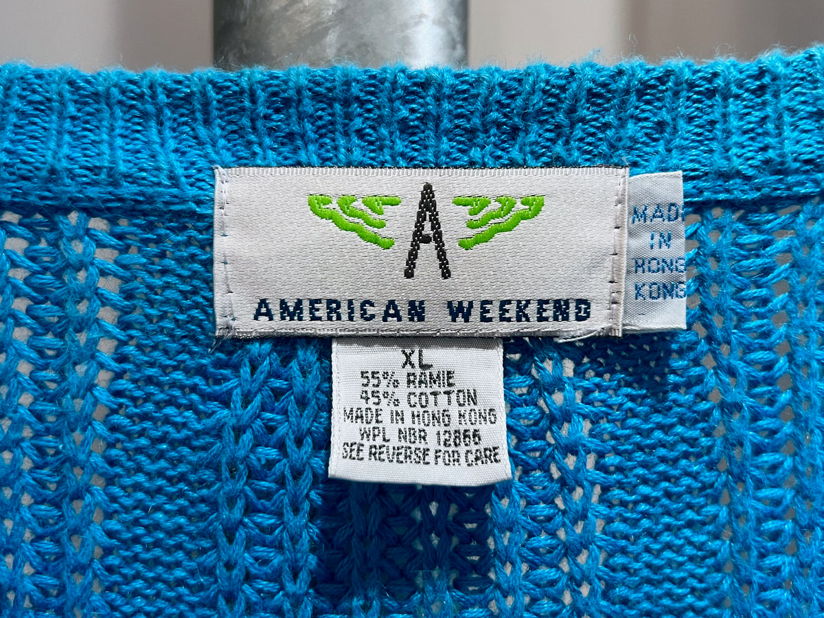 Old Bright Sea Blue Lowgauge Sweater