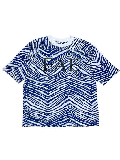 Blue Zebra Football Tee