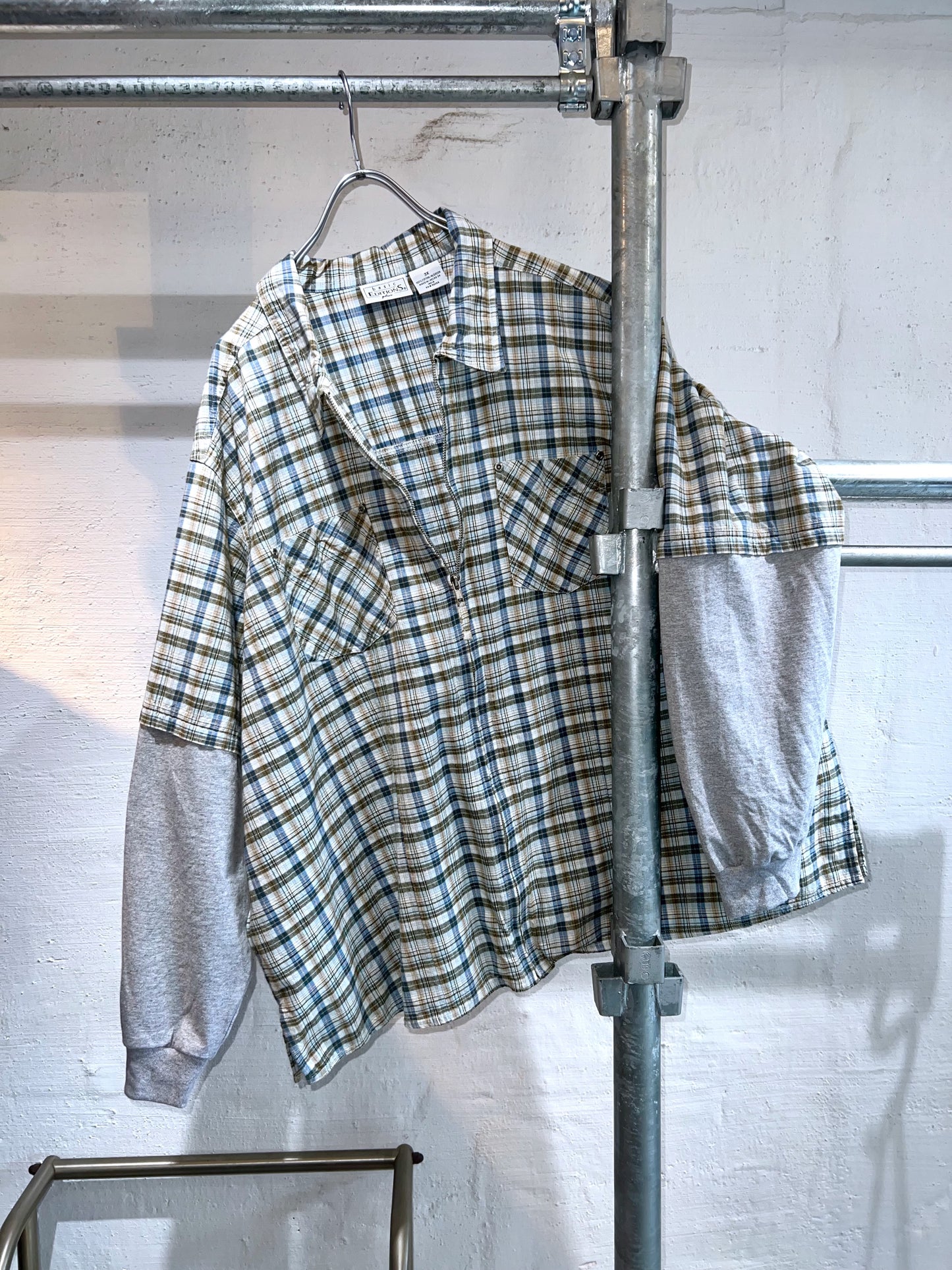 Oversized Double Layered Zip Up Shirt