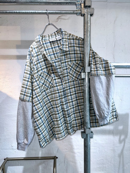 Oversized Double Layered Zip Up Shirt