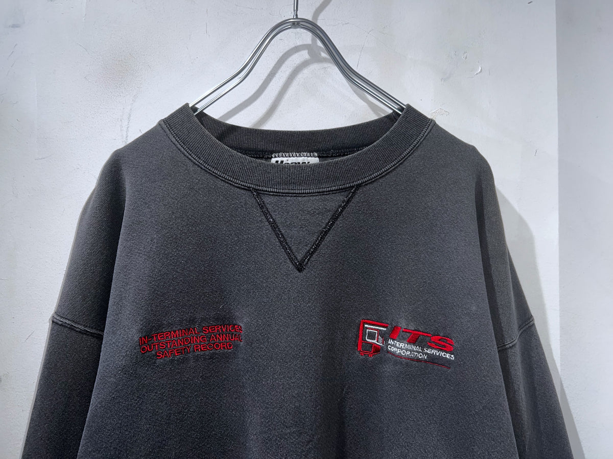 Old Sunfaded Black Embroidered Sweatshirt