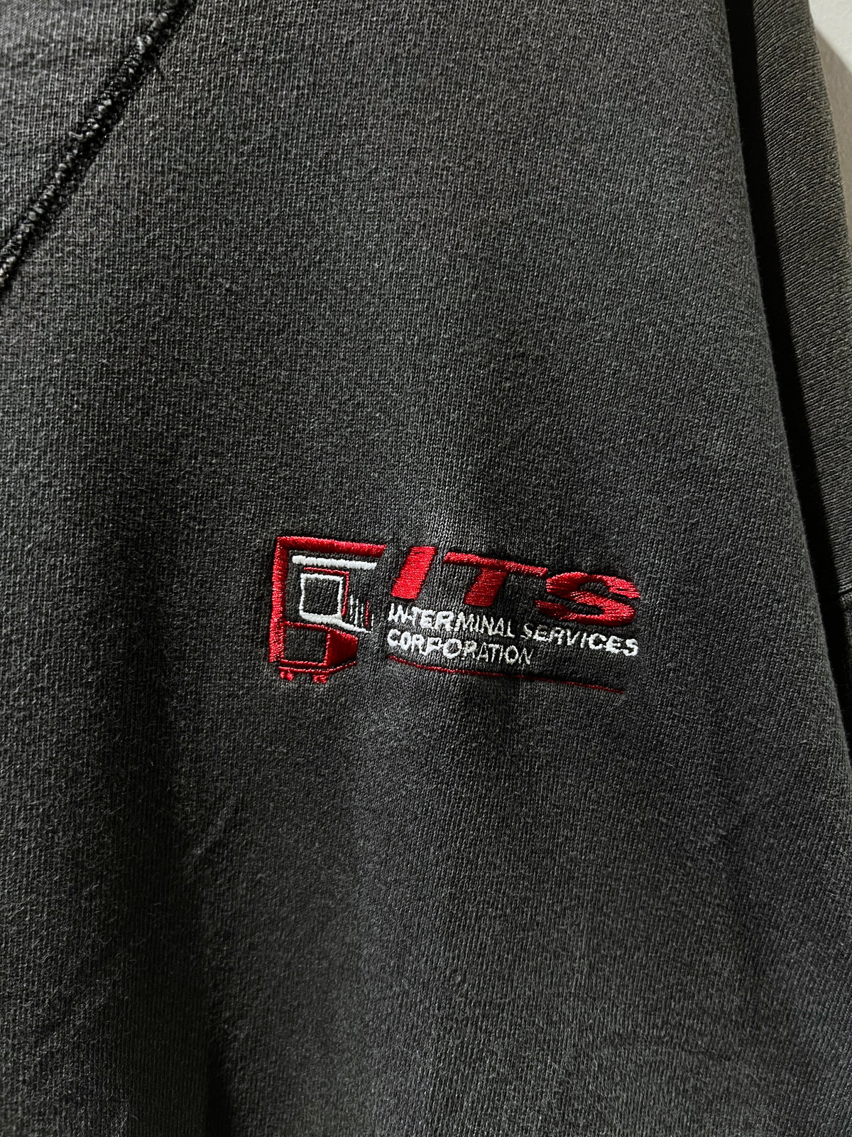 Old Sunfaded Black Embroidered Sweatshirt
