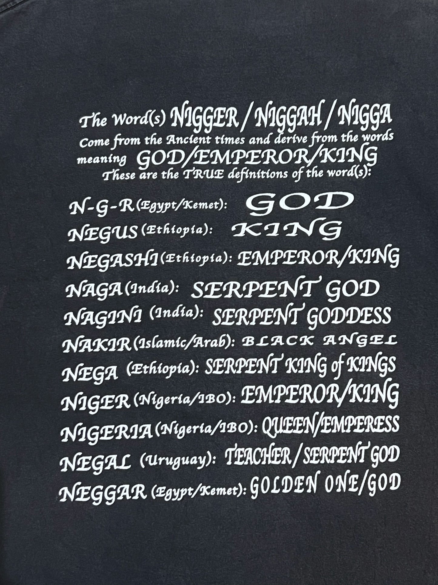 Old N.I.G.G.A Acronym Printed Tee