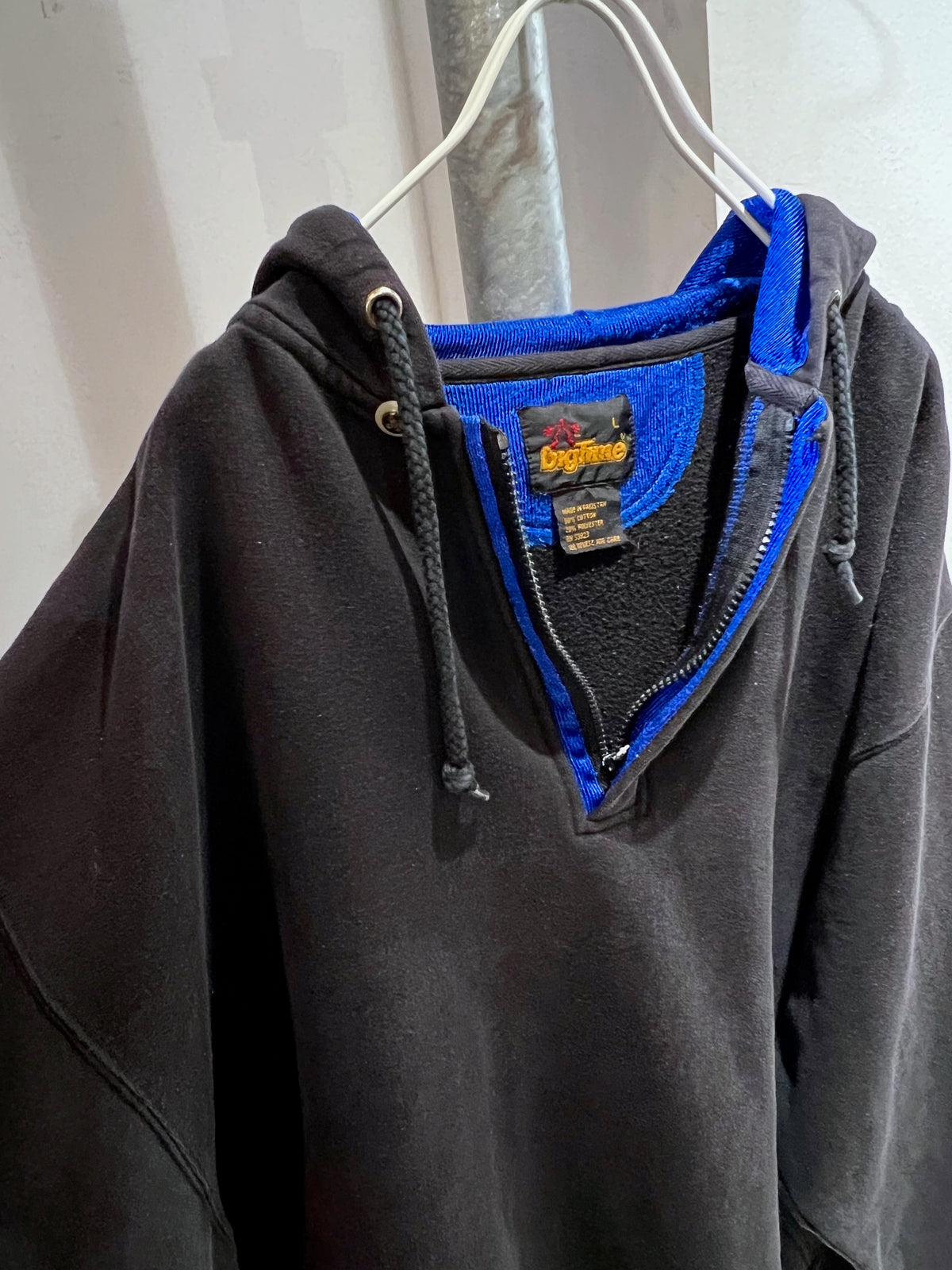 90s bigtime 1/4 Zip Boxy Hoodie