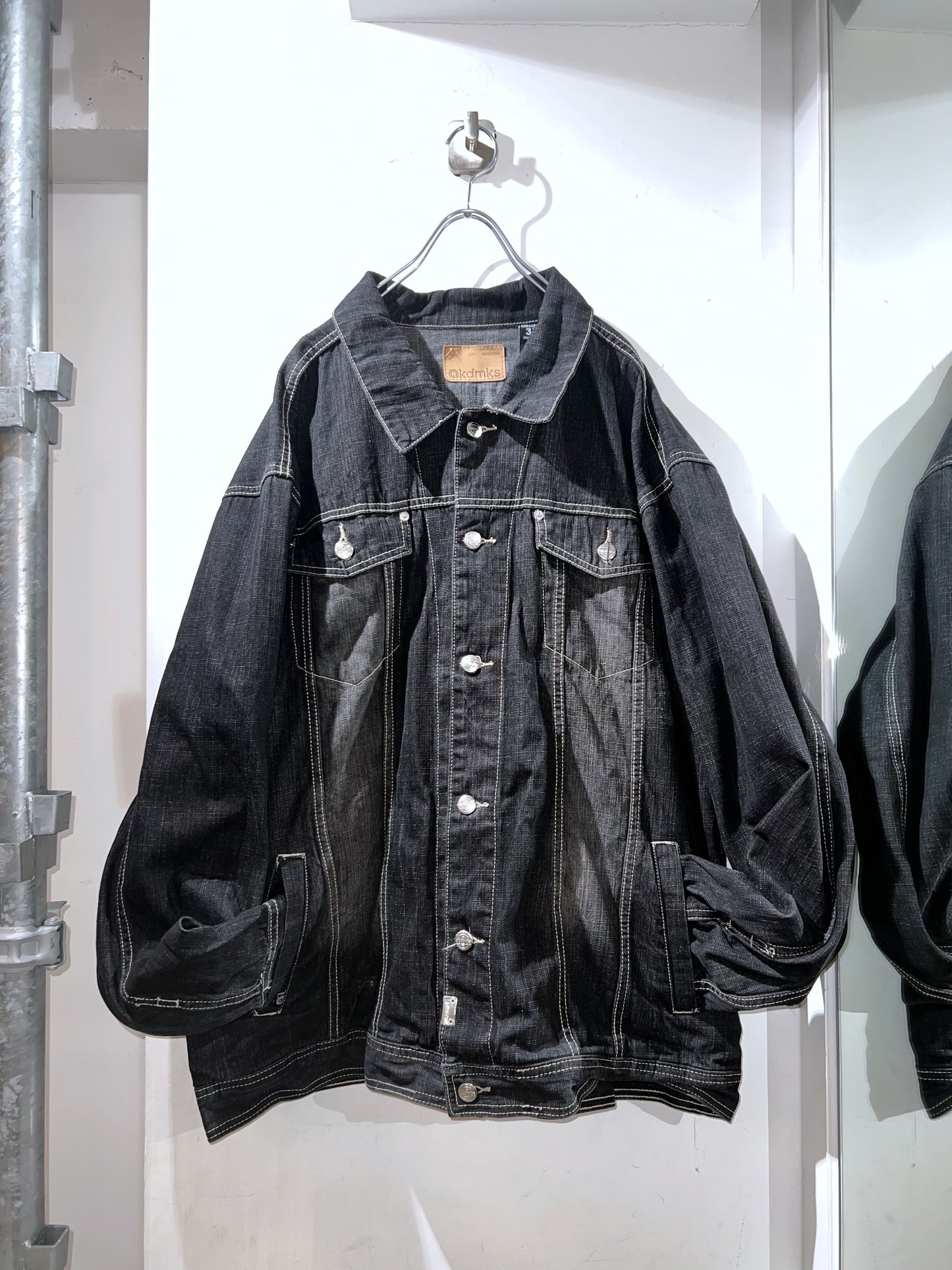 akdmks custom black oversized denim jacket