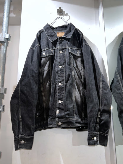 akdmks custom black oversized denim jacket