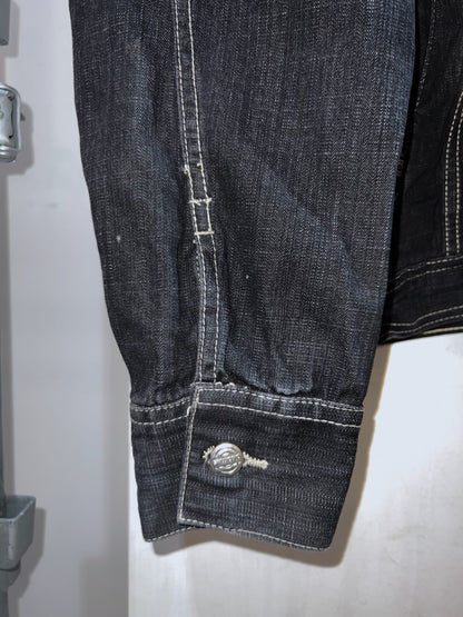 akdmks custom black oversized denim jacket