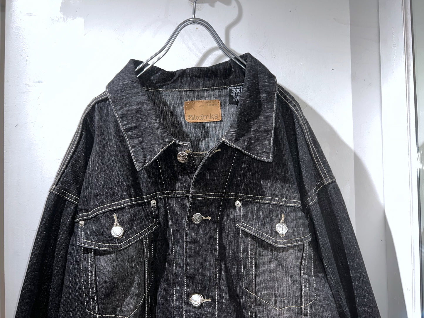 akdmks custom black oversized denim jacket