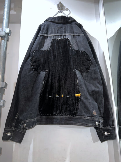 akdmks custom black oversized denim jacket