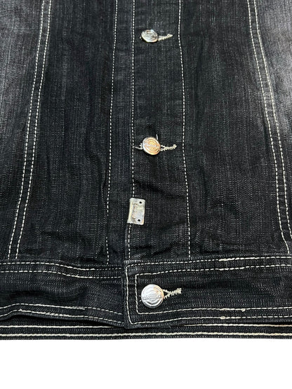 akdmks custom black oversized denim jacket