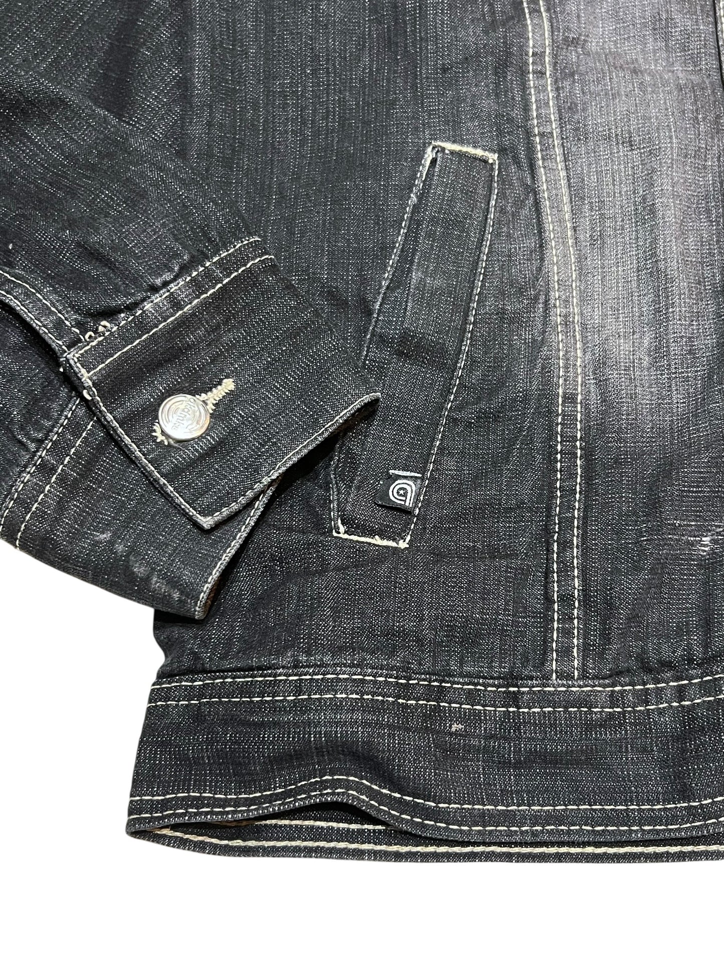 akdmks custom black oversized denim jacket